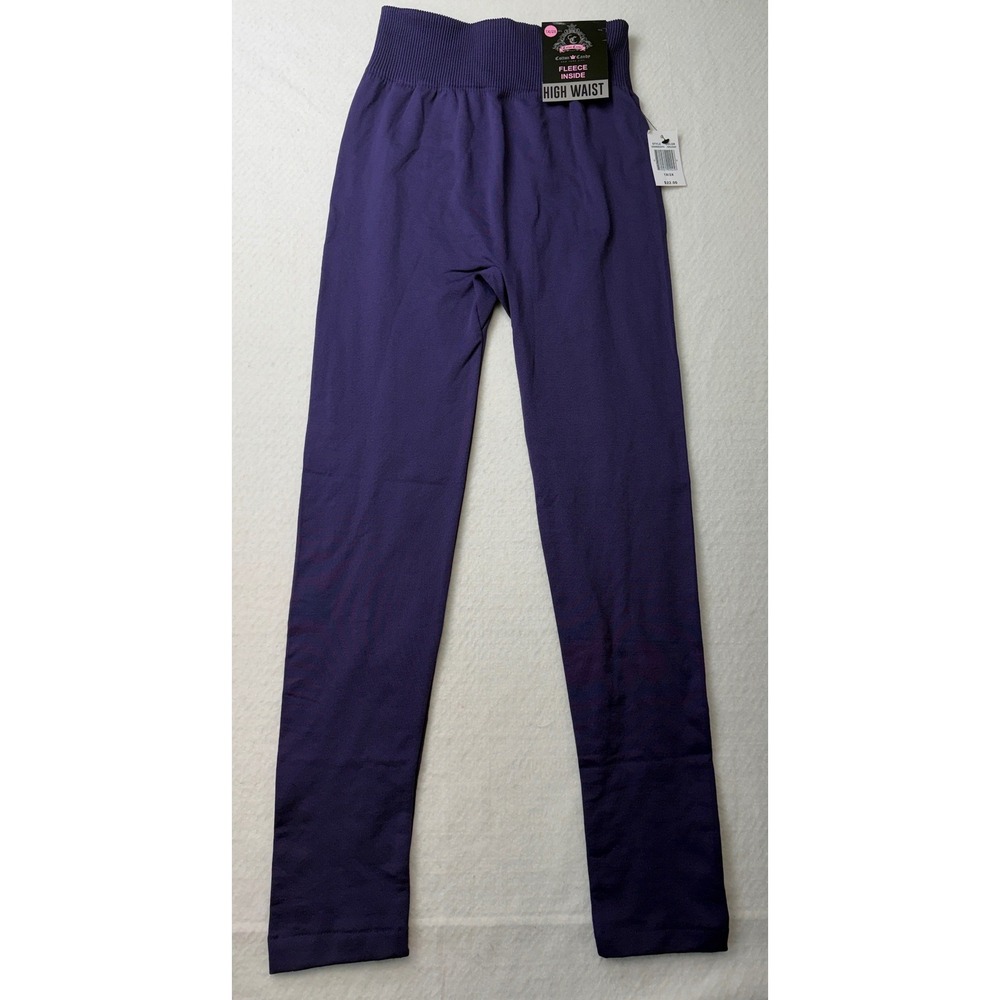 Cotton Candy NYC Purple Velvet Fleece Lined High Waist Leggings 1X/2X 29809BX/PV